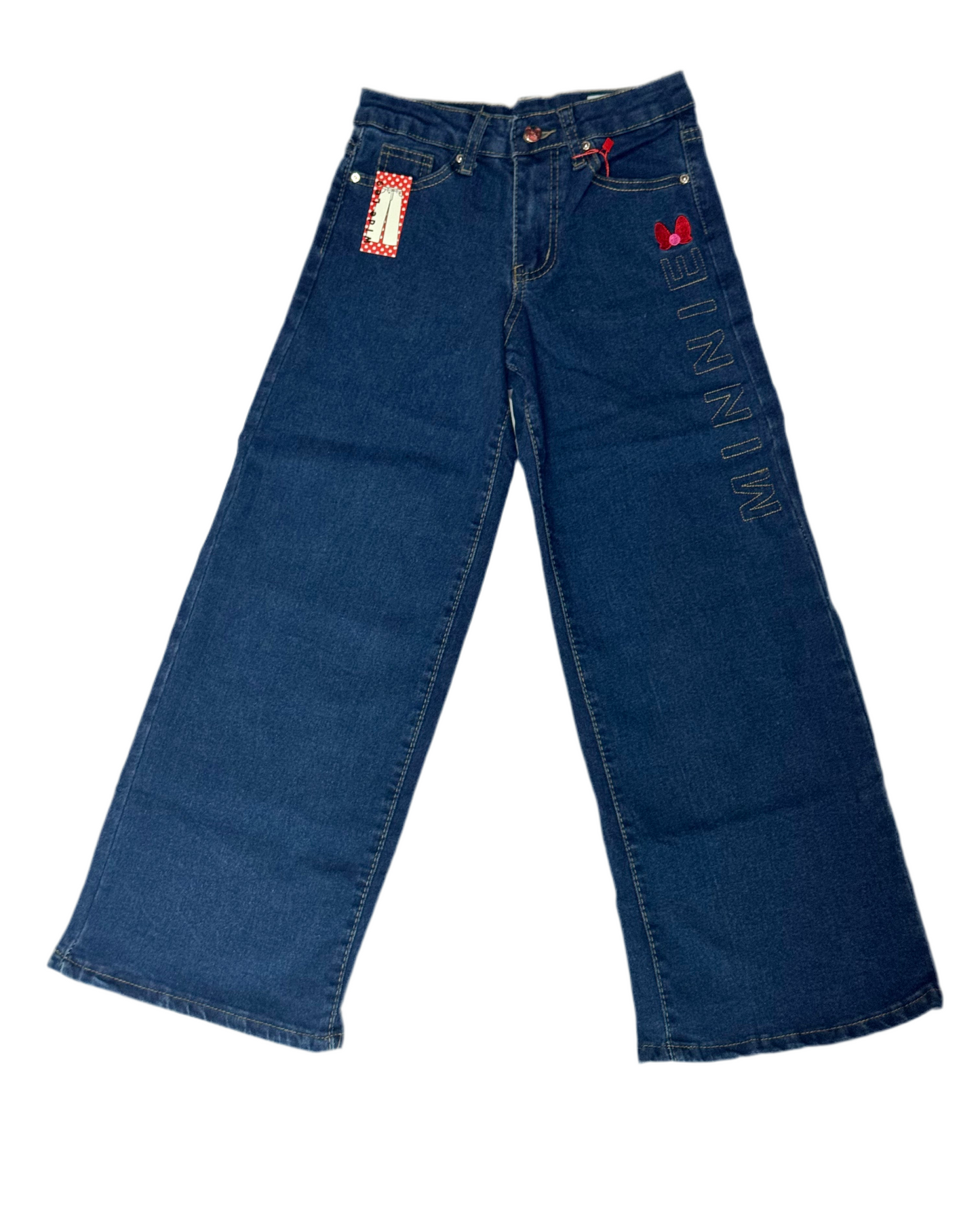 Pantalon jeans azul oscuro acampanado niña Minnie Disney MM-2524