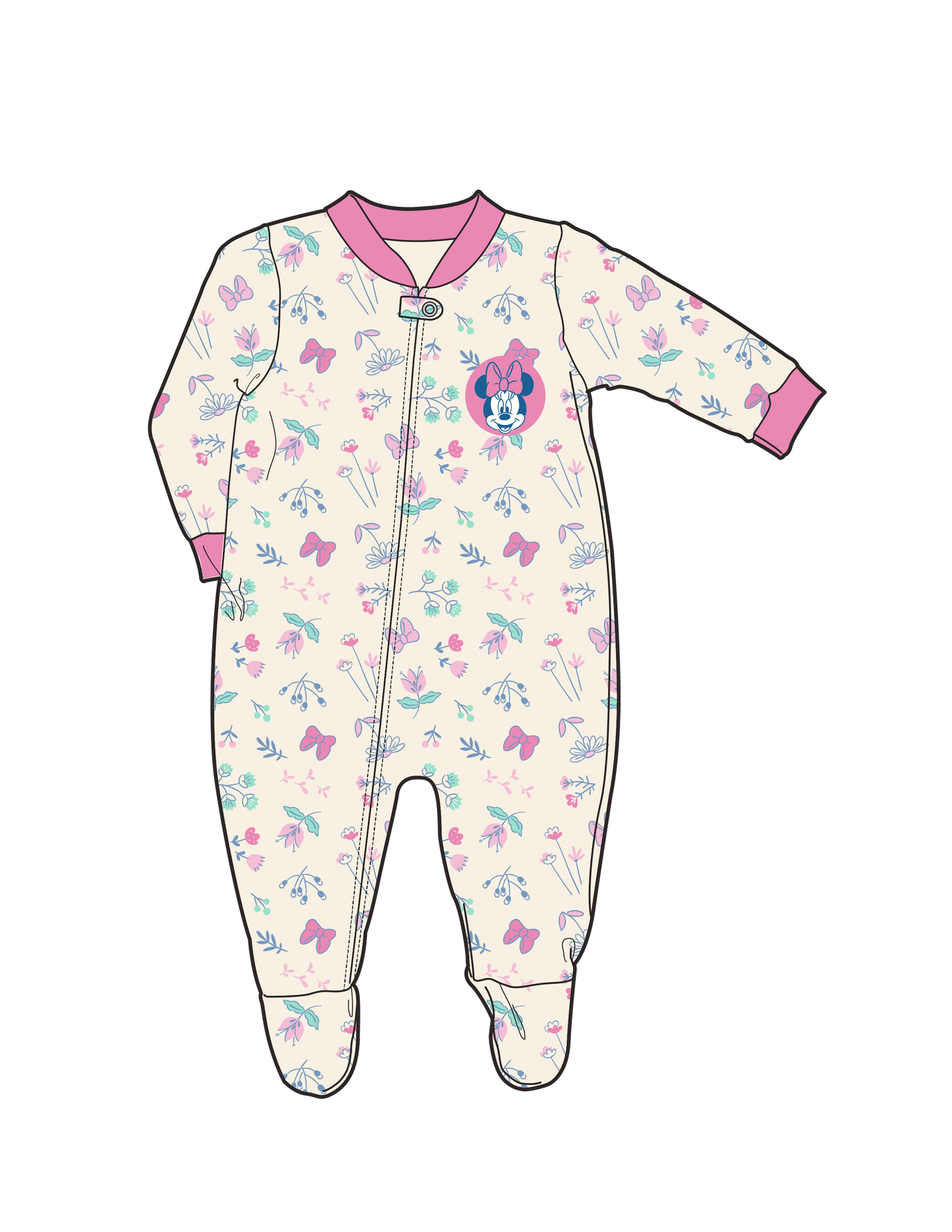 Pijama bebe niña Floral Minnie St Jacks 0080078601