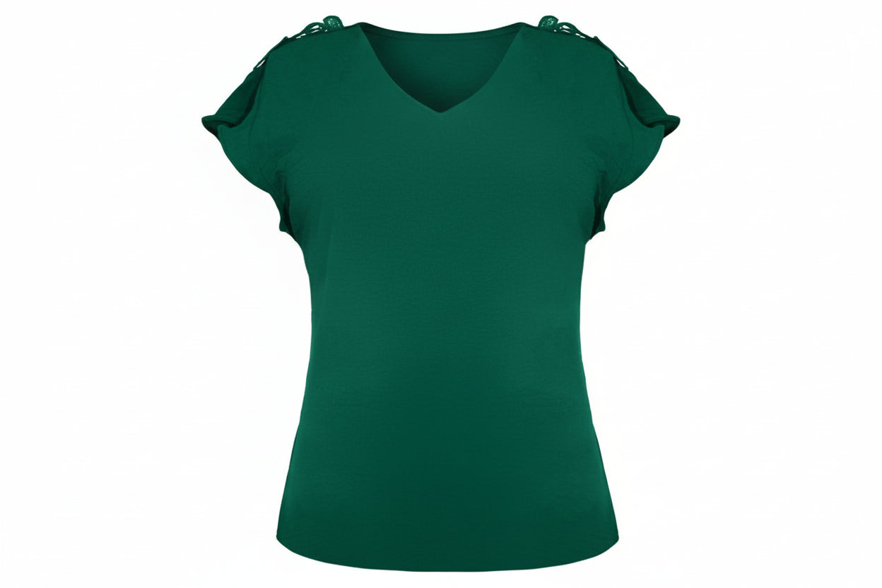 Camisa formal mujer dama verde esmeralda IN1-1665 390290