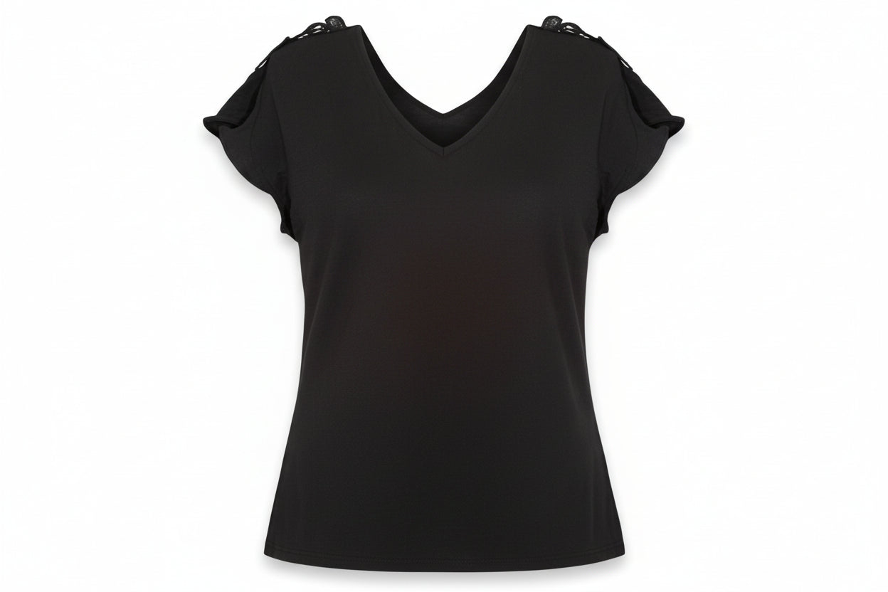 Camisa formal mujer dama negro IN1-1665 390290 promo 4x1000