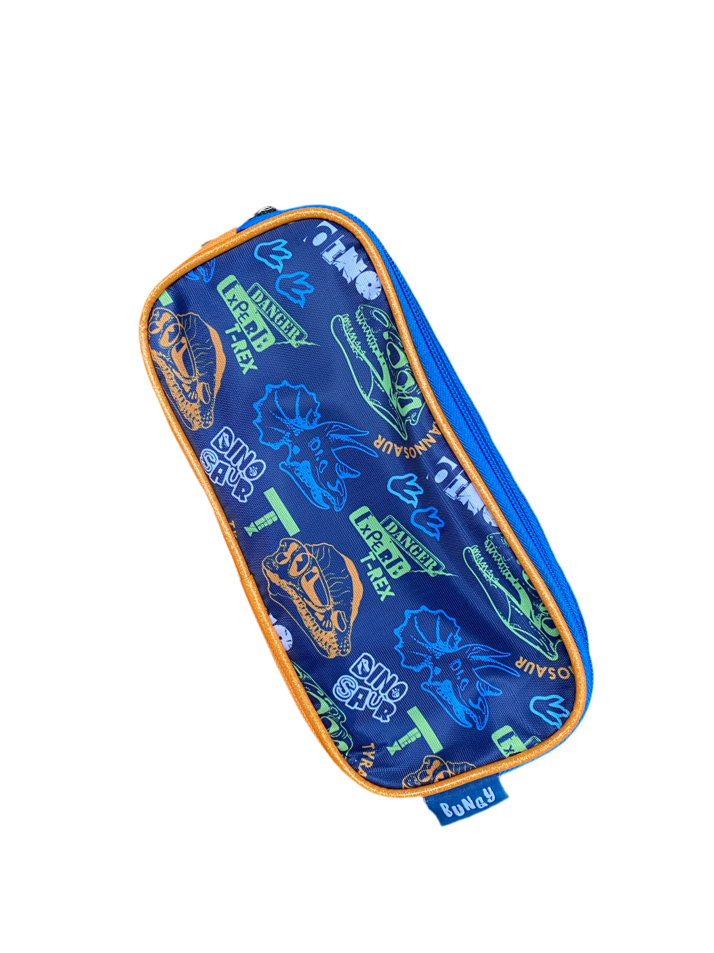Cartuchera dinosaurio azul naranja 225x11x7 057-220166 290245