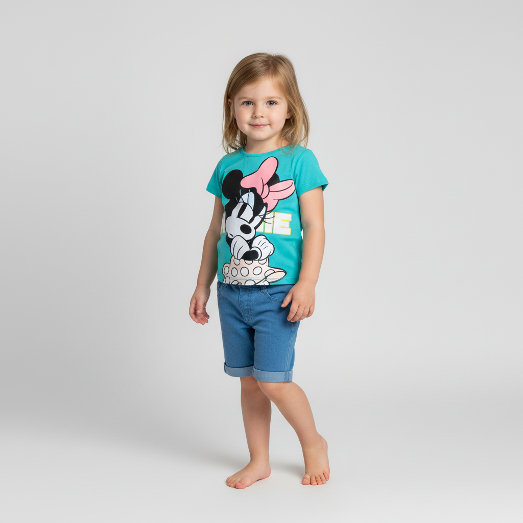 Set 2 piezas camisa azul celeste bebe niña minnie disney D9-MI-1223B promo 2x1000 490445