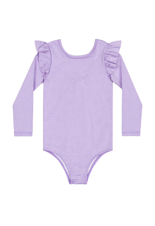 Traje de baño morado bebe niña grande una pieza manga larga 34012-GLI012