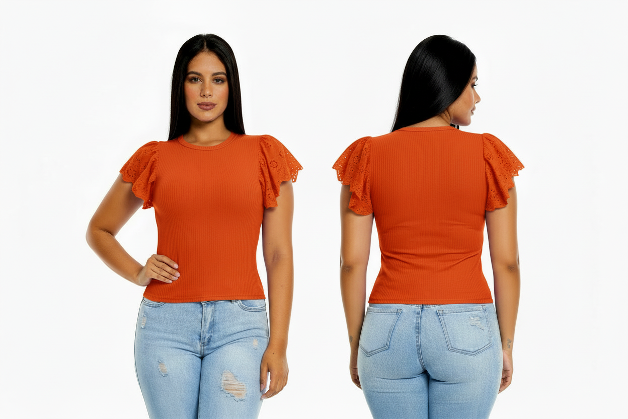 Camisa Blusa Dama Chic mi naranja CTD1170-5 390345