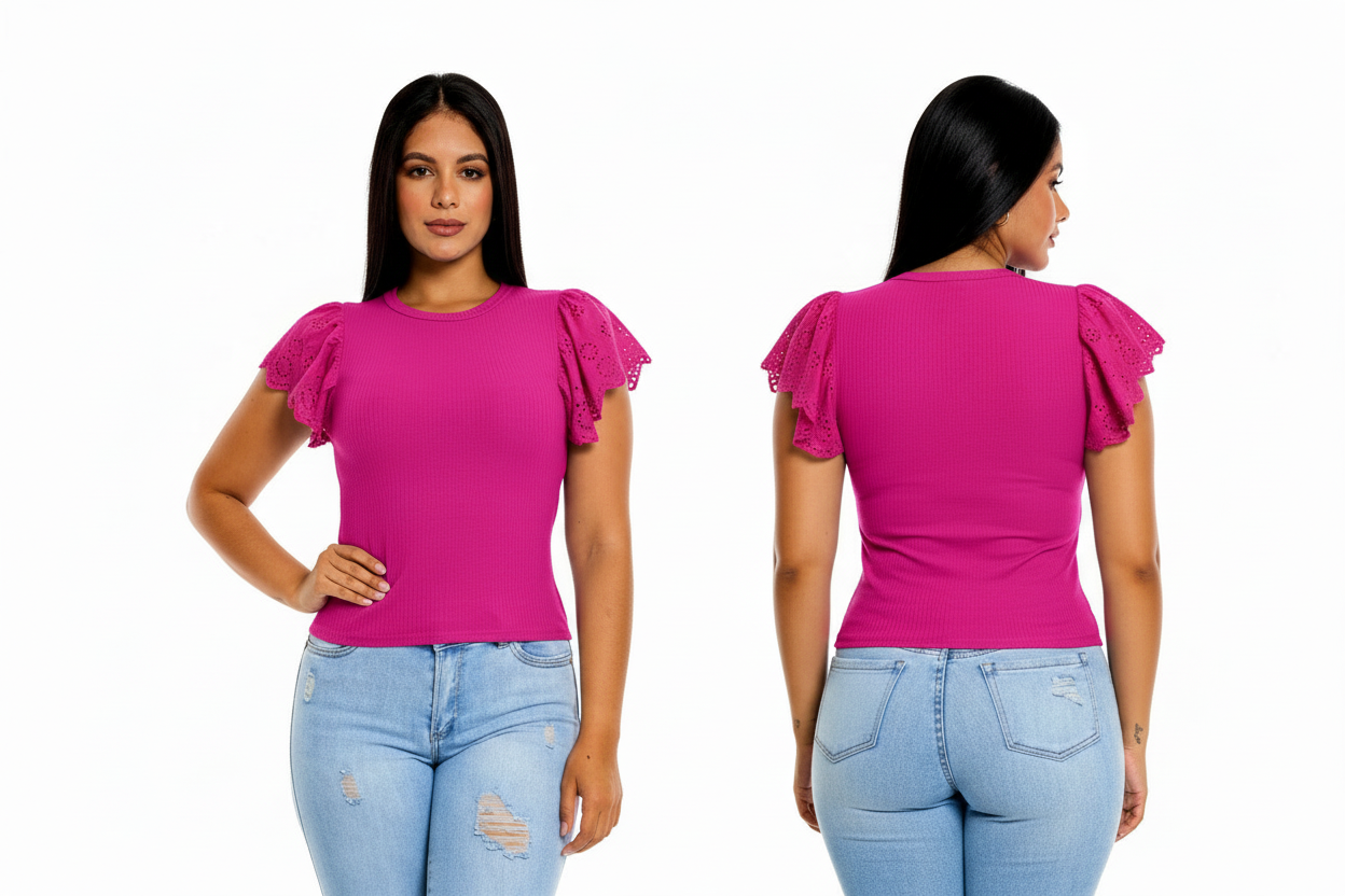 Camisa Blusa Dama Chic mi rosado fucsia CTD1170-5 390345