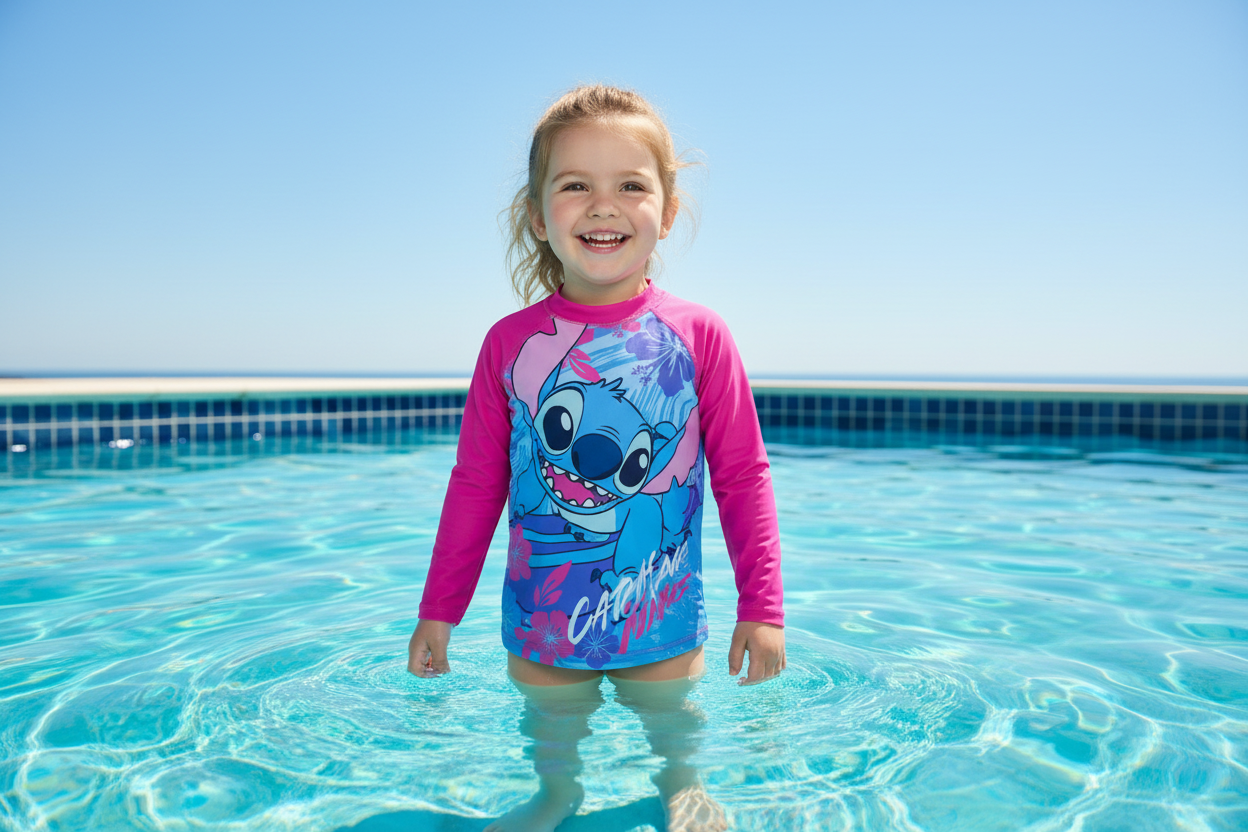 Set 2 piezas traje de baño niña Stitch Rosado Azul D6-STI-103D