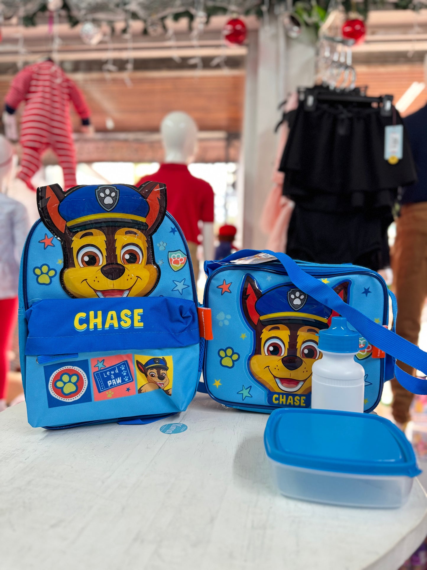 Mochila y lonchera chase paw patrol y accesorios