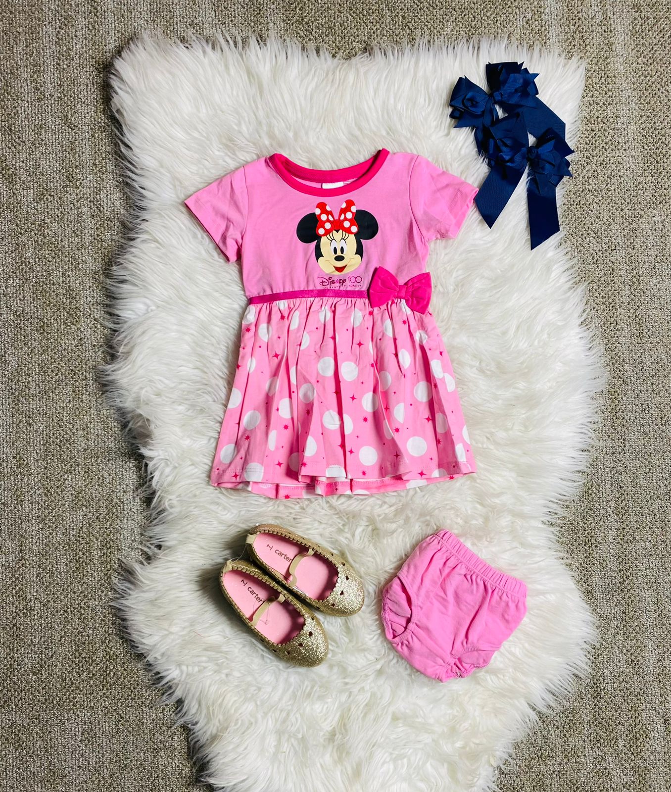 Vestido rosado Minnie Disney bebe niña d10-mi-1288 promo 3x1000