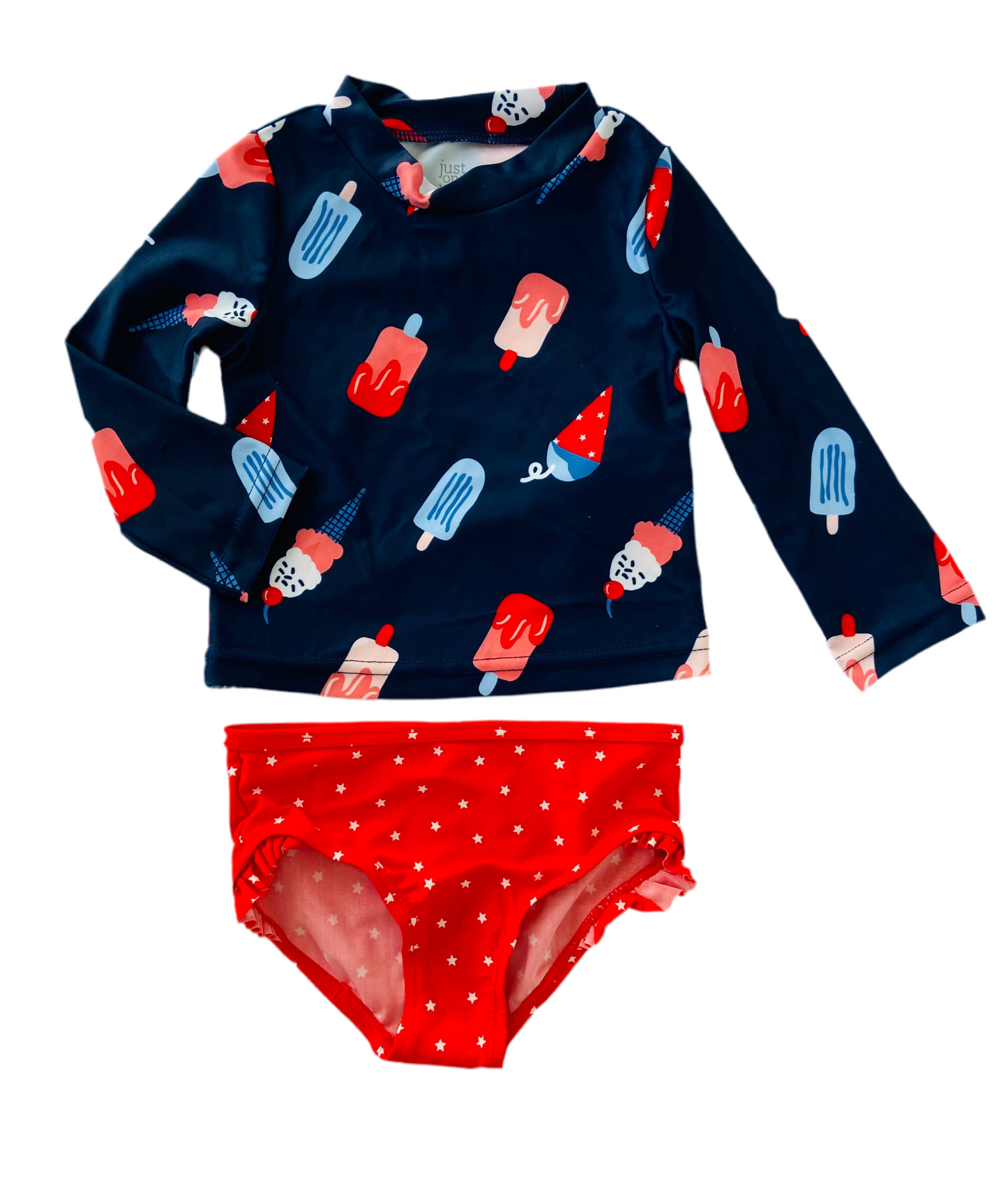 Traje baño 2 piezas azul paletas carters niña