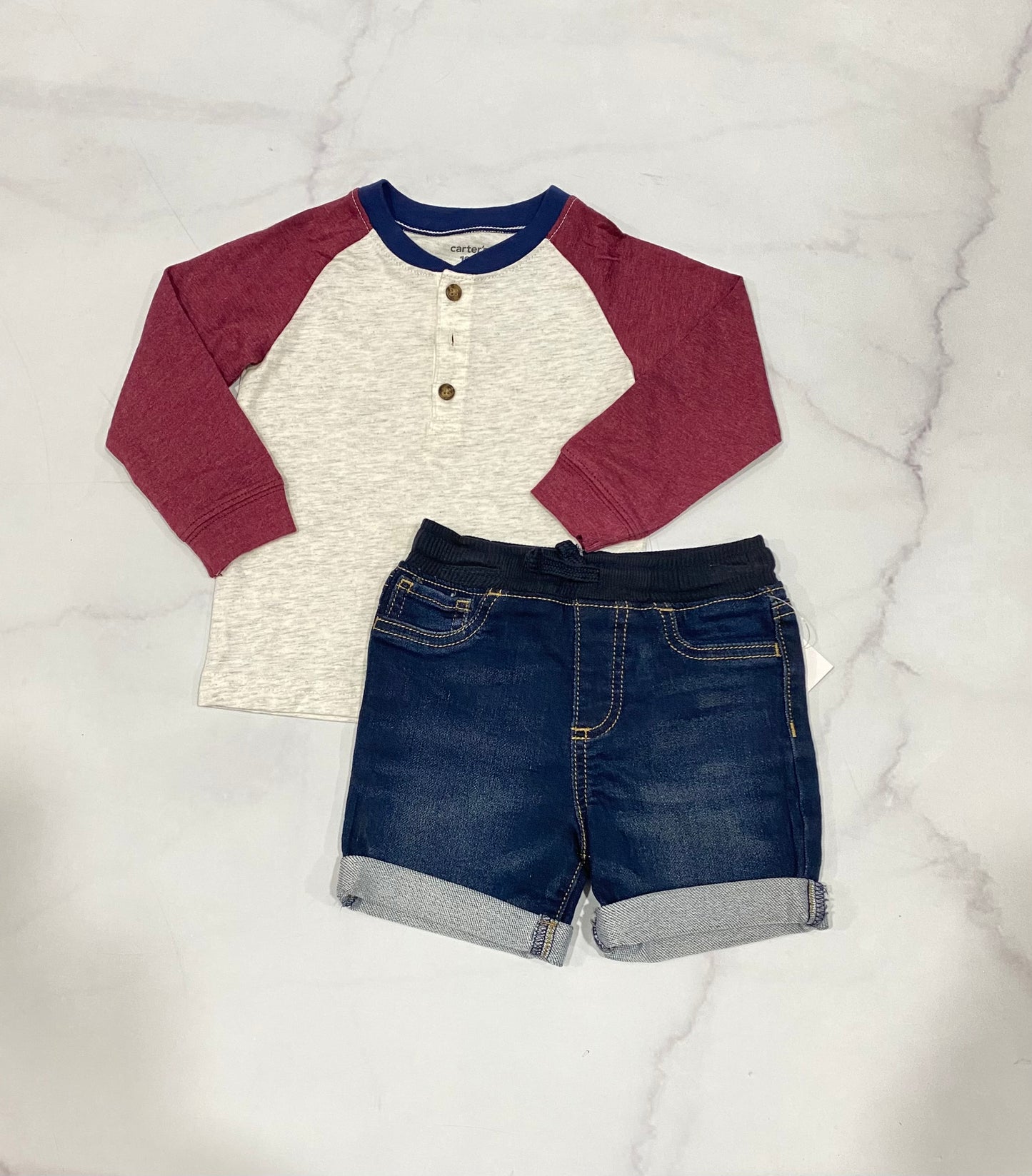 Set 2 piezas short camisa carters niño
