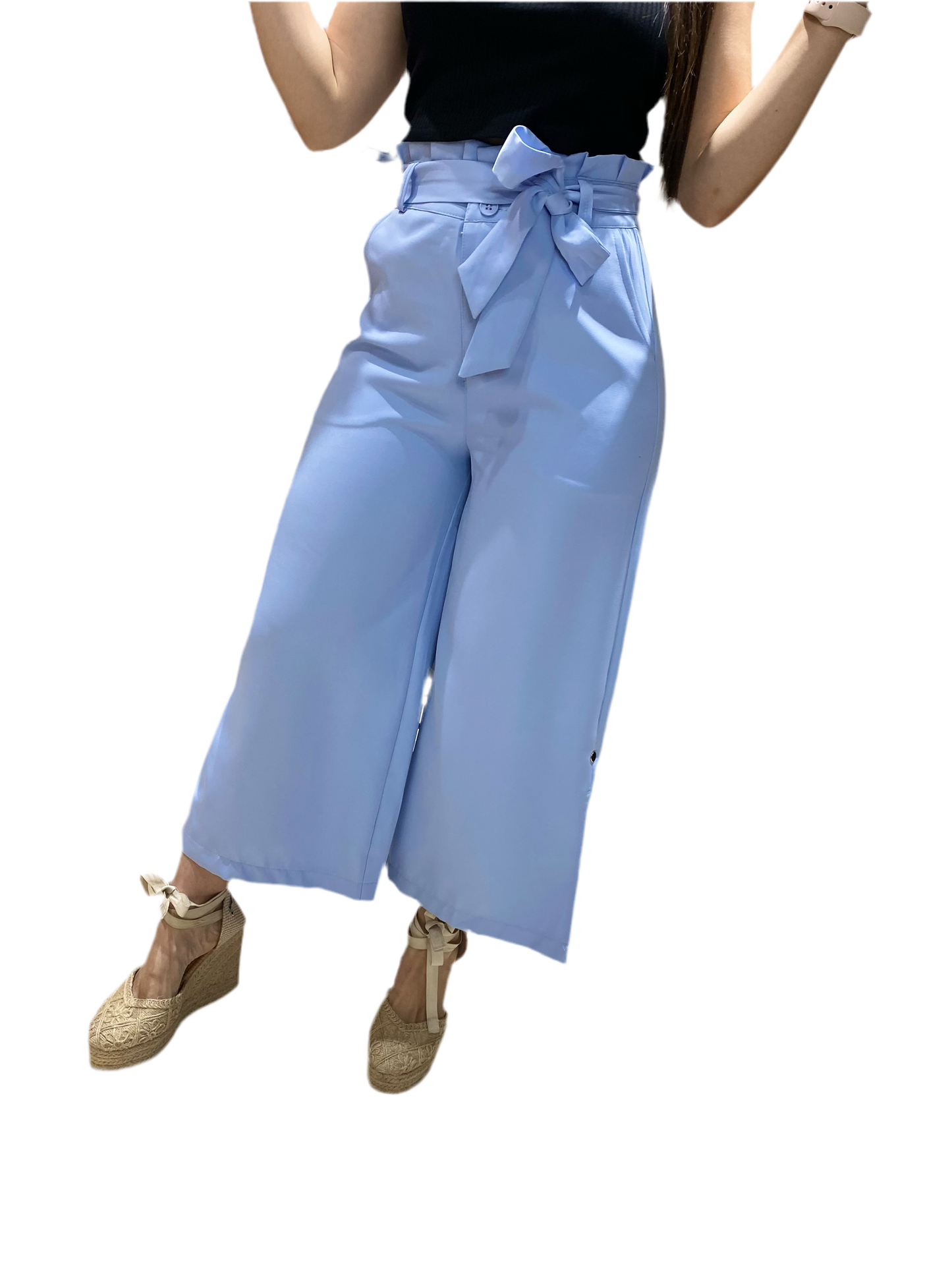 Pantalón Dama Azul Celeste Tela Formal con faja INT3:1735 690590490