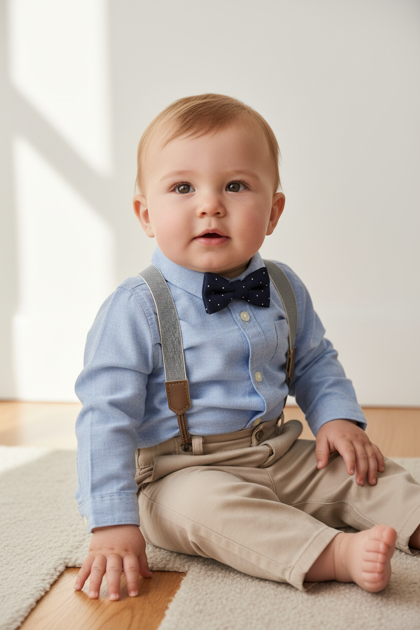 Set 3 piezas formal camisa pantalon corbatin bebe niño H&M 1300073003