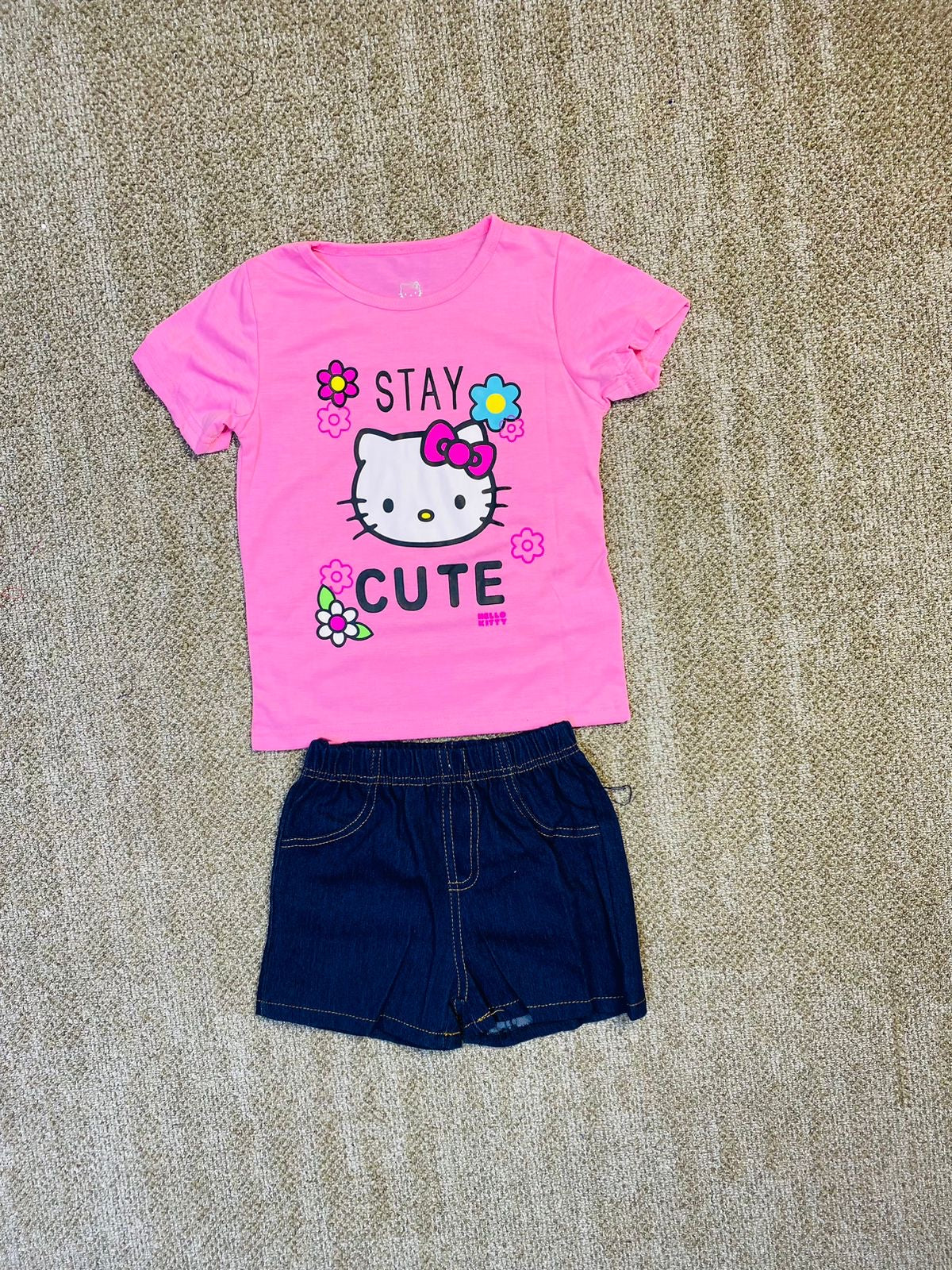 Set 2 piezas niña camisa rosada Hello Kitty H9HK104D