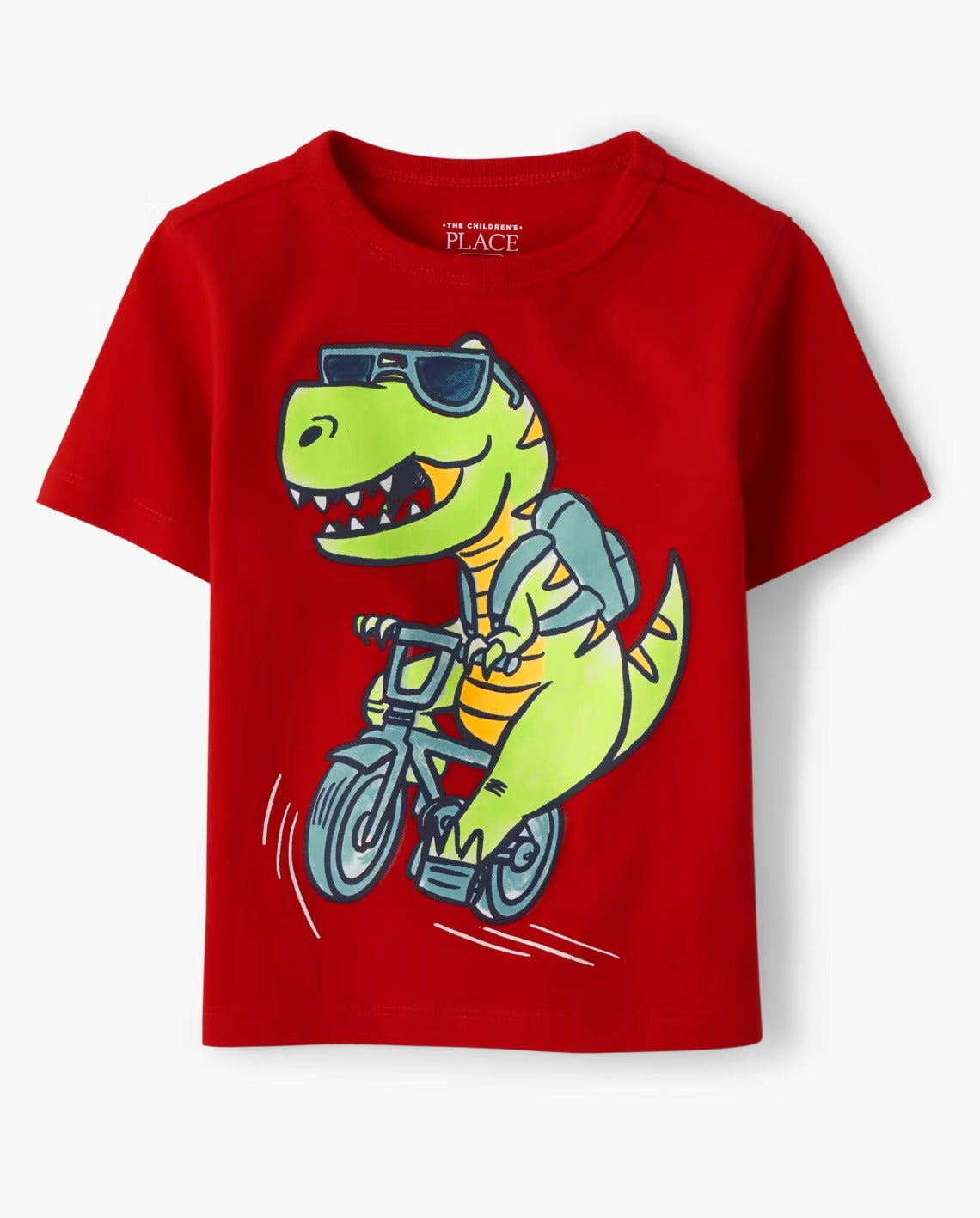Camisa roja dinosaurios bici Children Place bebe niño promo 4x1000