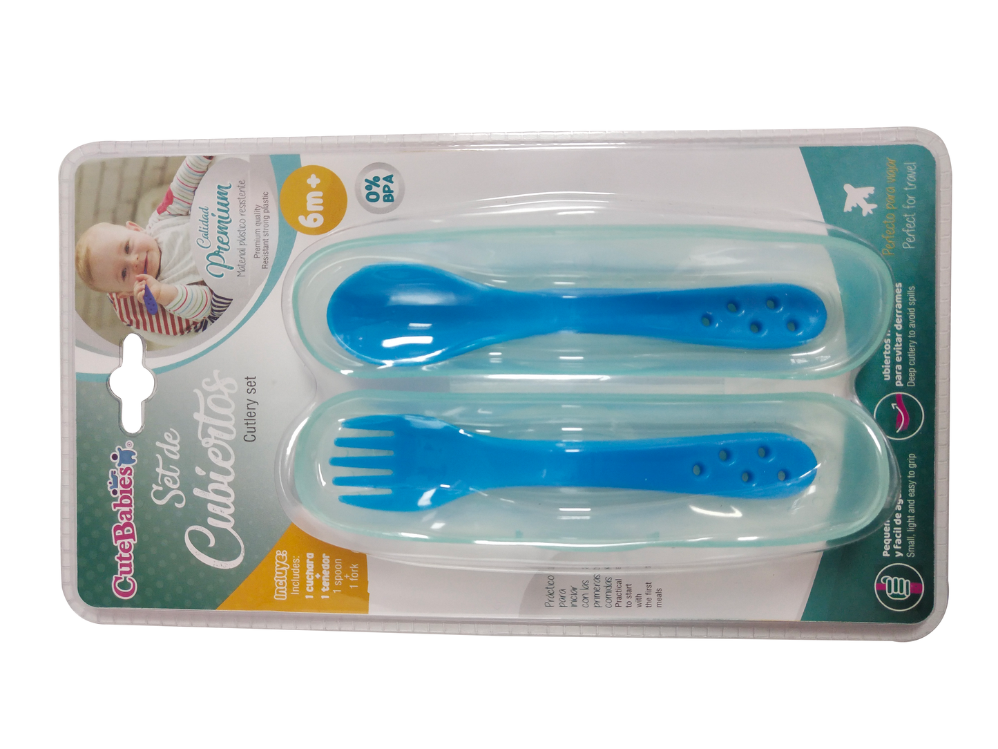 Set de cubiertos azul cutebabies
