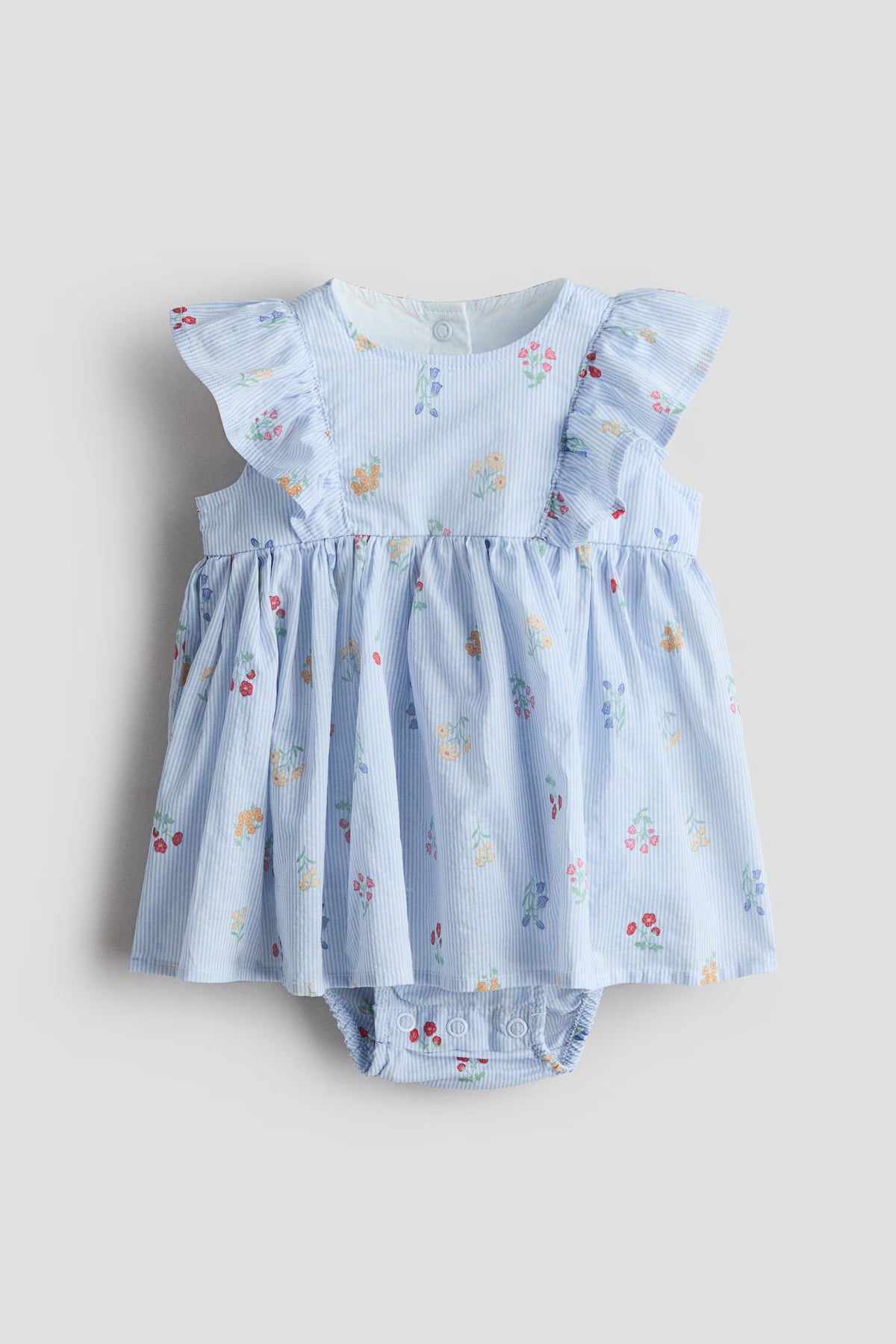 Vestido floreado azul celeste bebe niña H&M 1218179016