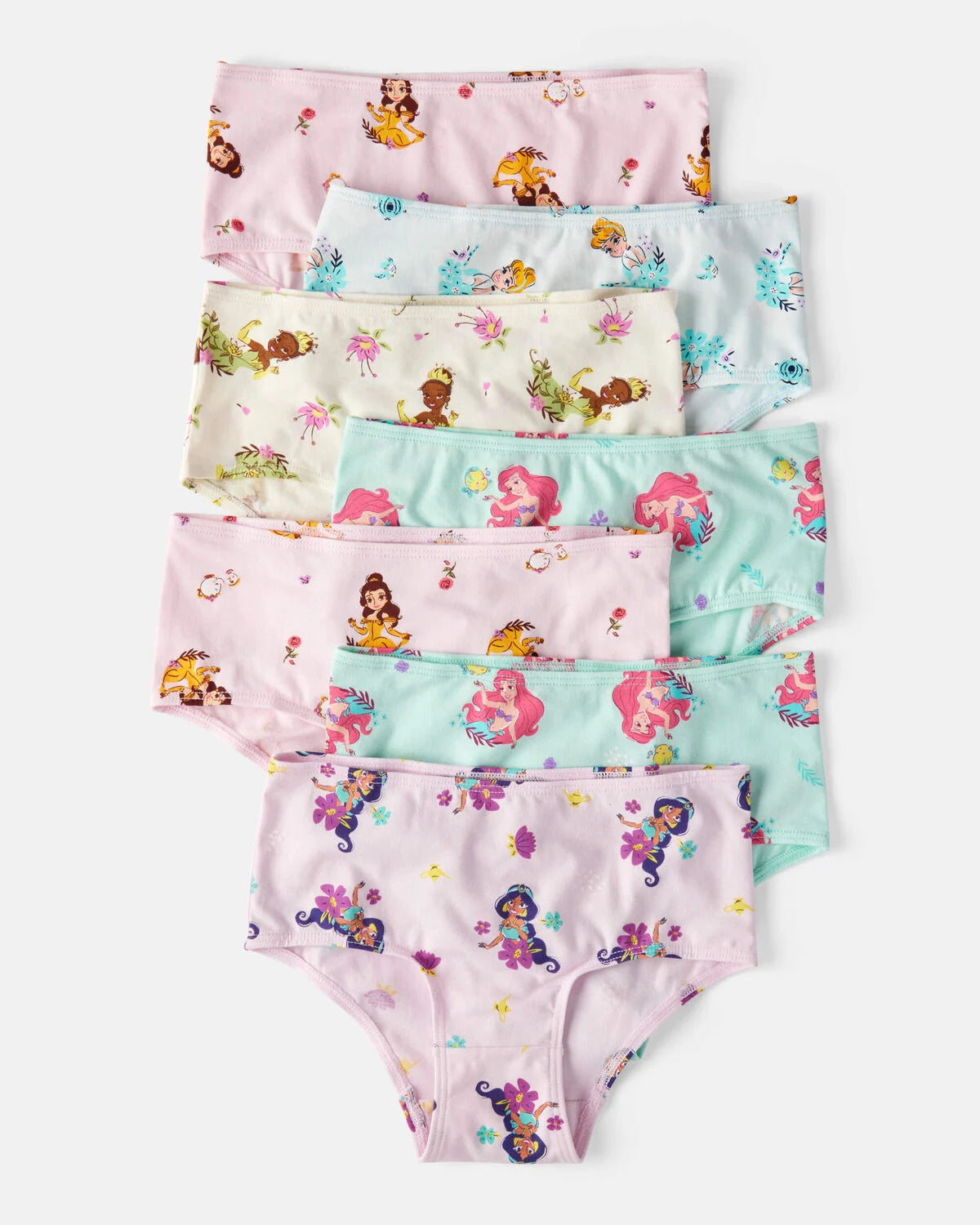 Set paquete 7 piezas ropa interior niña princesas disney Carters 3T652510