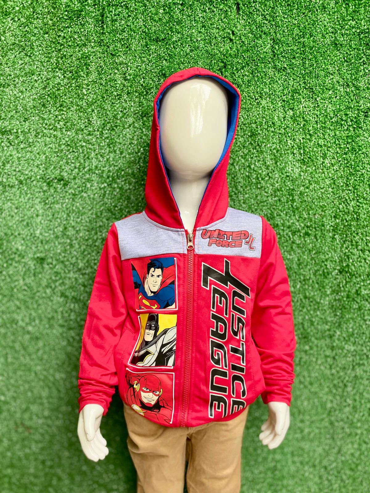 Suéter sudadera hoodie rojo liga de la justicia niño 80256240
