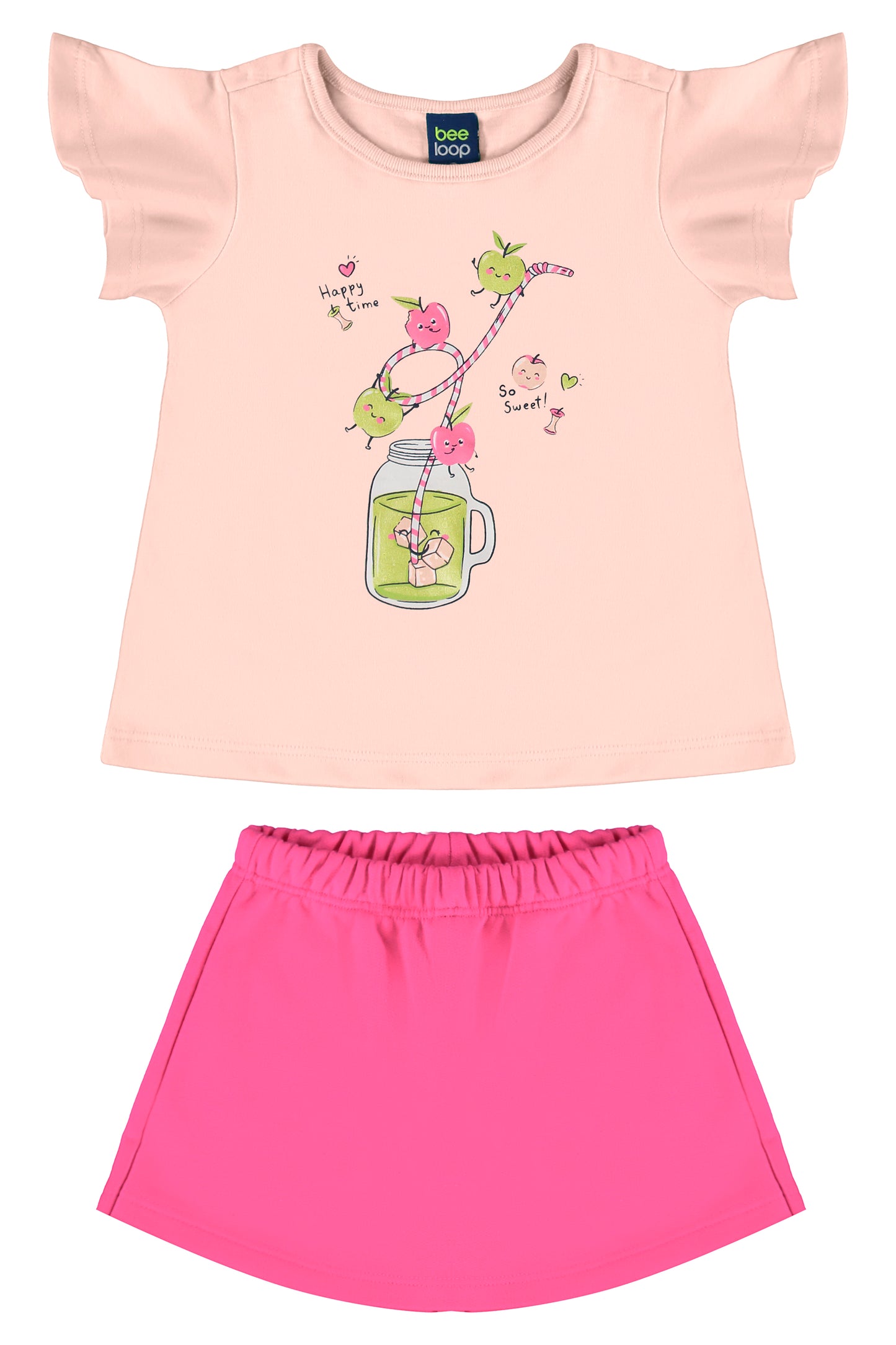 Set 2 piezas bebe niña color rosado Bee loop 17986 - 131406