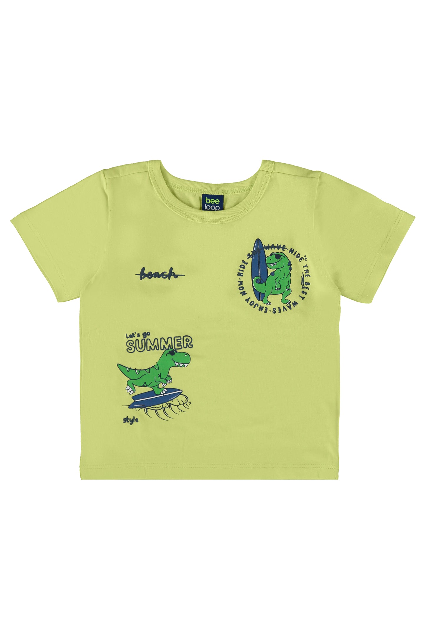 Set bebe niño animales dinosaurios Conjunto camisa azul short café Bee loop 17999 - 130535