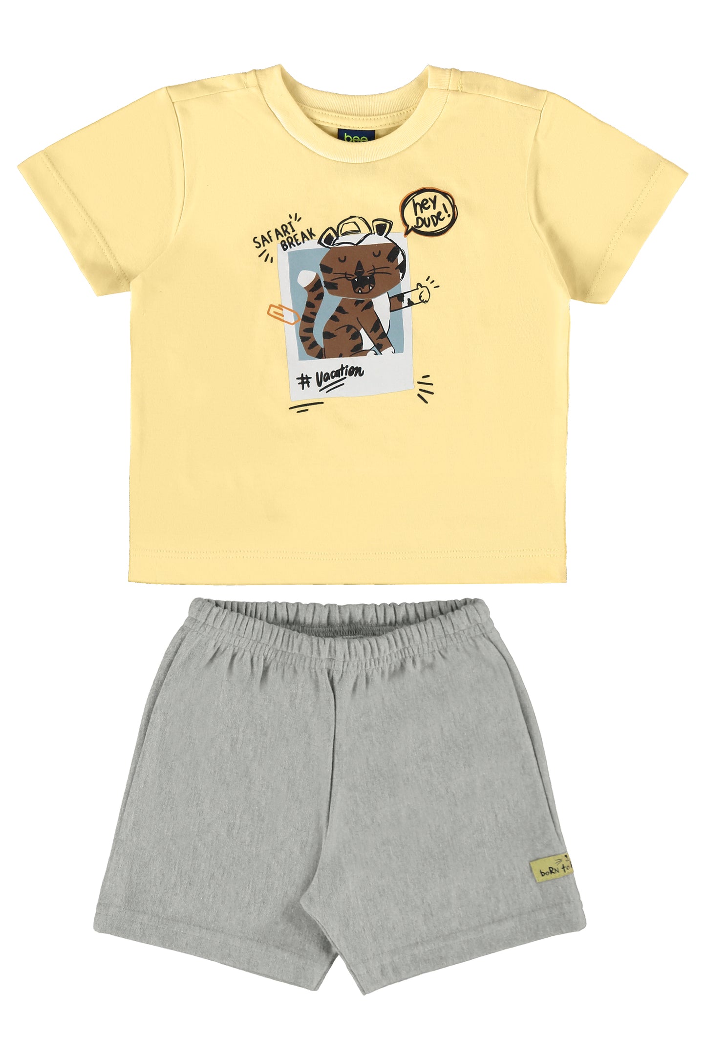 Conjunto camisa amarilla short gris Bee loop 18002 - 120720
