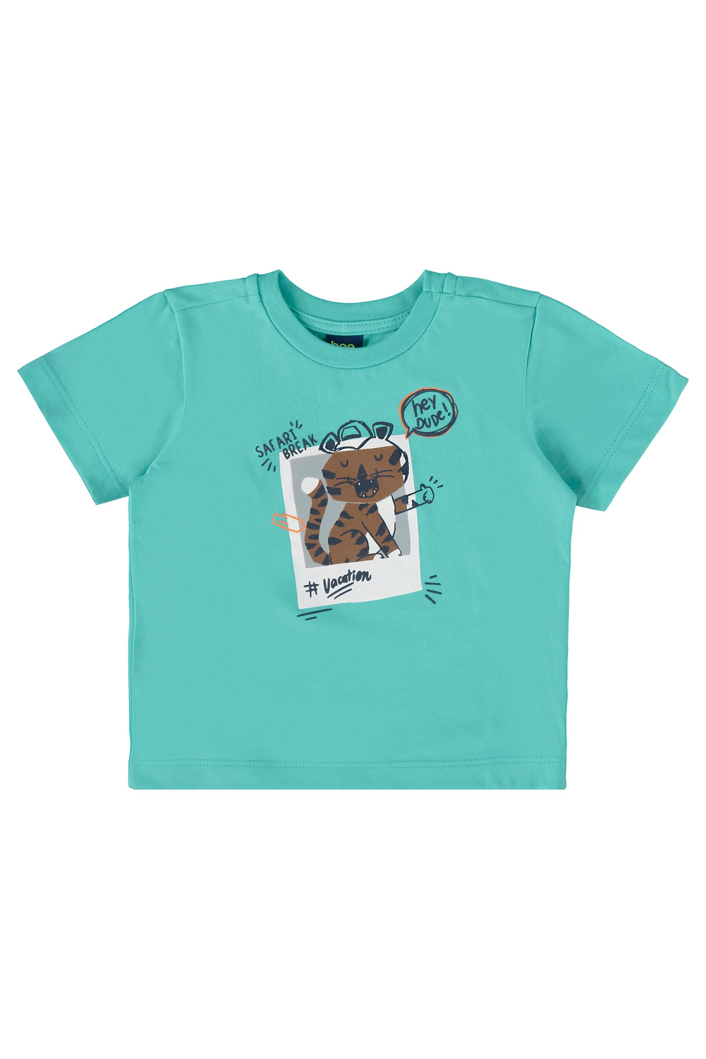 Conjunto camisa azul short cafe Bee loop 18002 - 155218