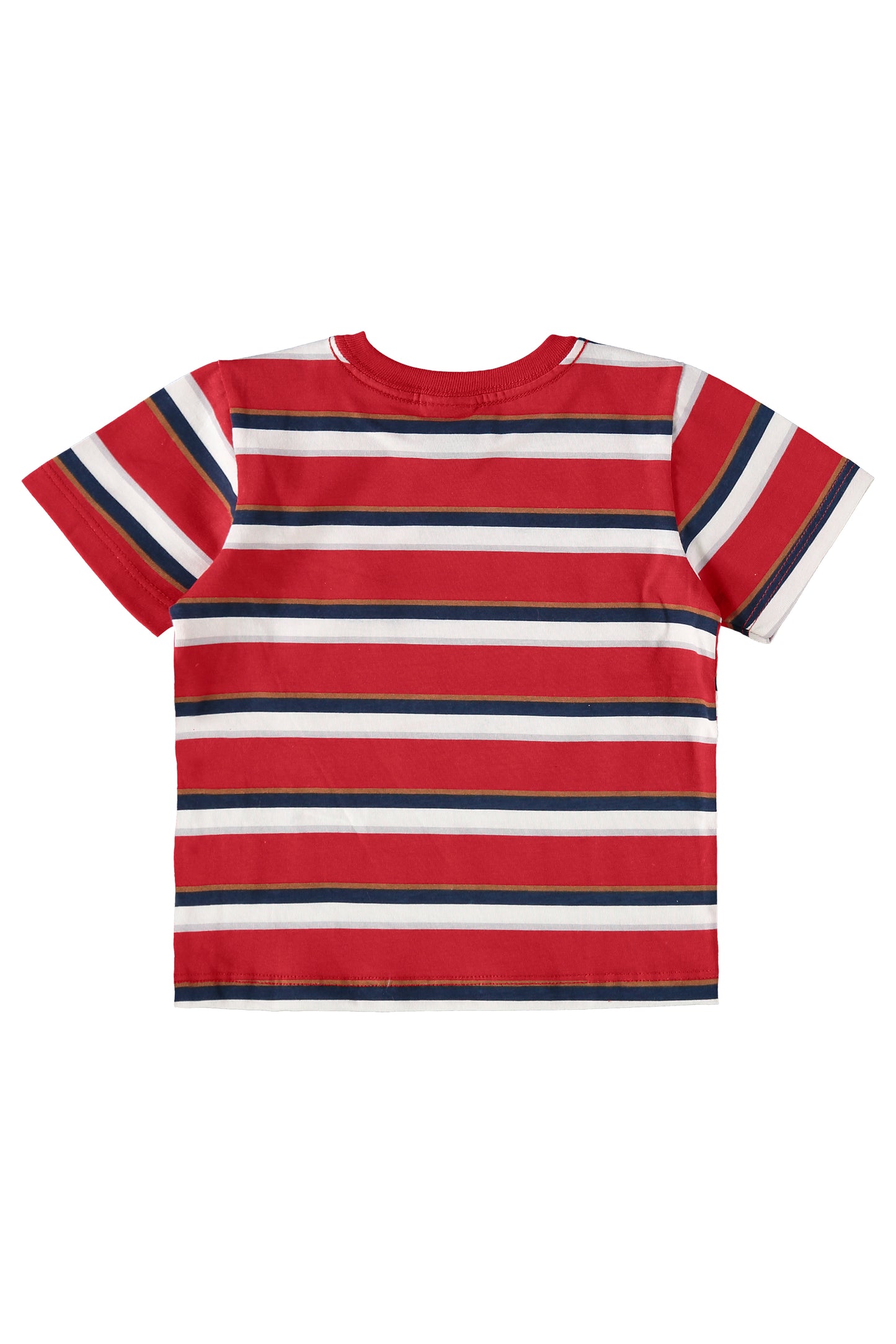 Set Conjunto camisa roja rayada short azul Bee loop bebe niño 18006 - LIS625