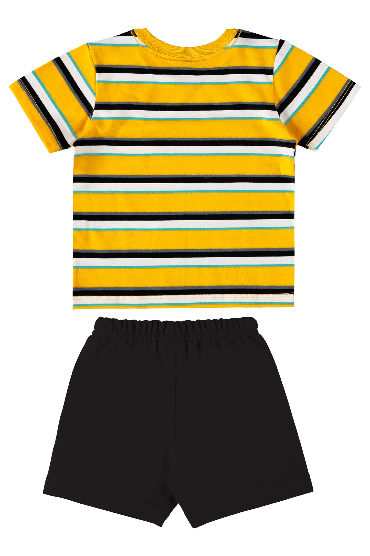 Set bebe niño Conjunto camisa amarilla rayada short negro Bee loop 18006 - LIS626
