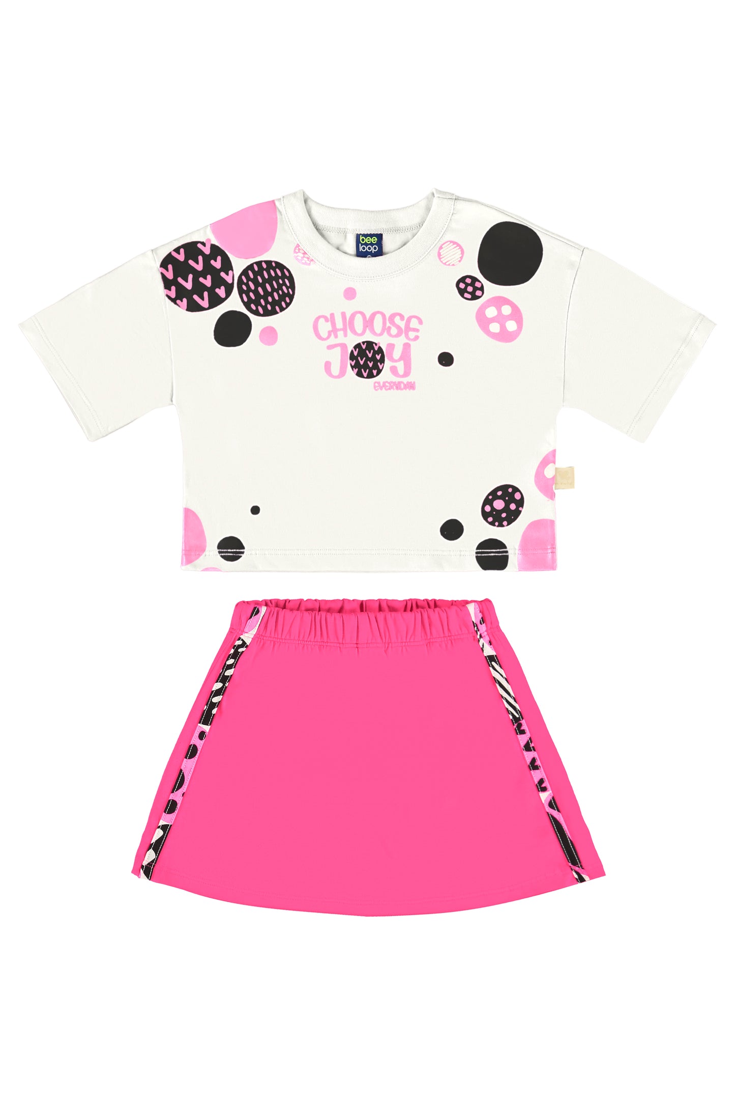 Conjunto blusa blanca falda rosada Bee loop 18013 - 000106