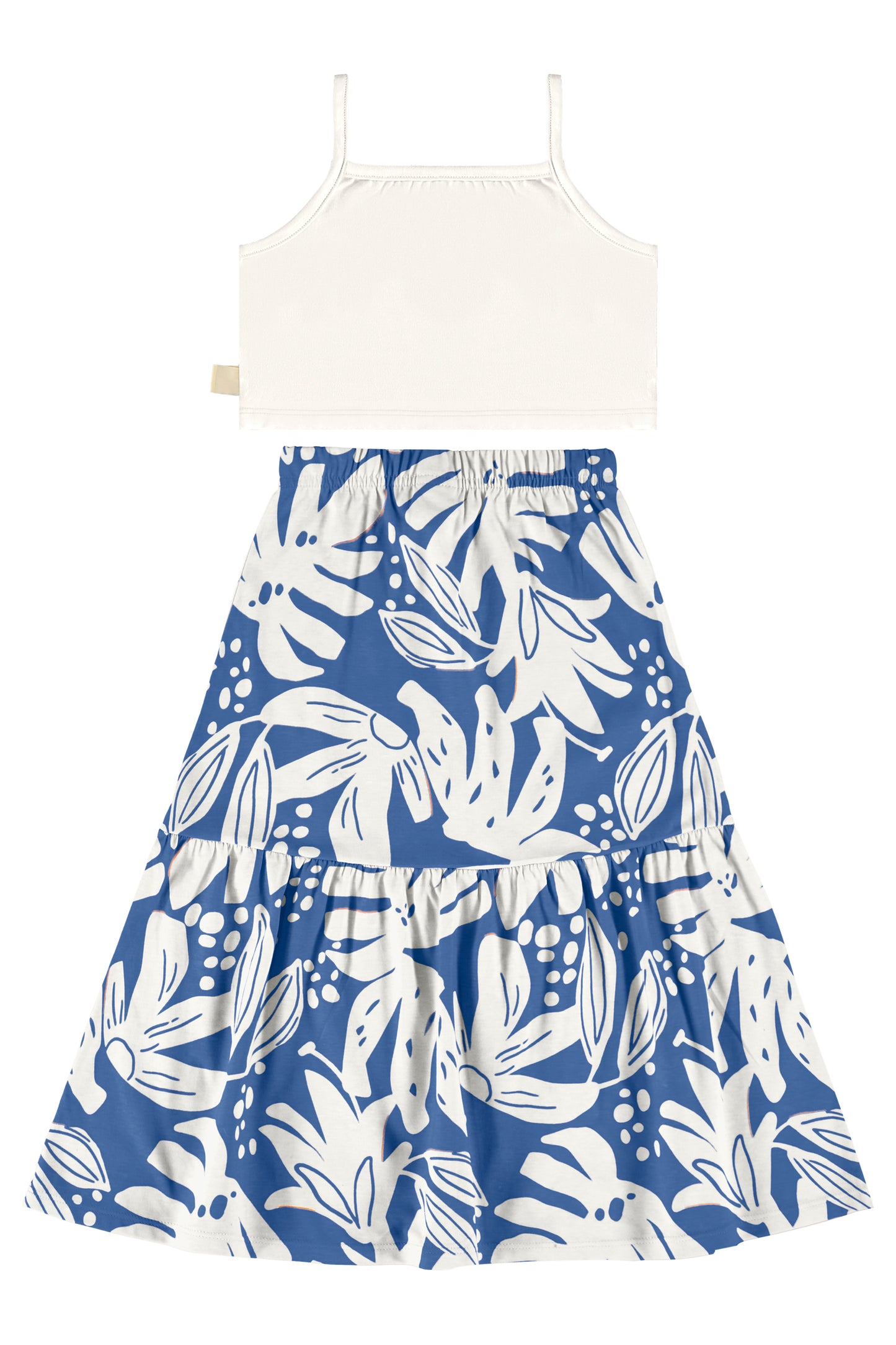 Conjunto blusa blanca falda azul Bee loop 18020 - 000106