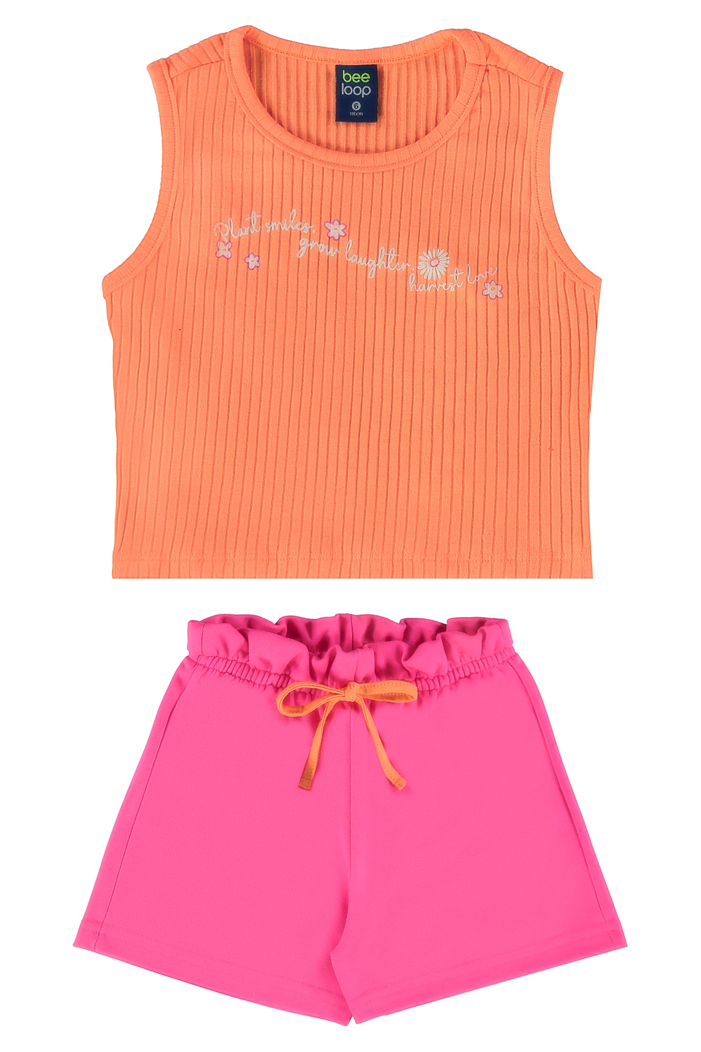 Set niña Conjunto blusa naranja short rosado Bee loop 18031 - 151247