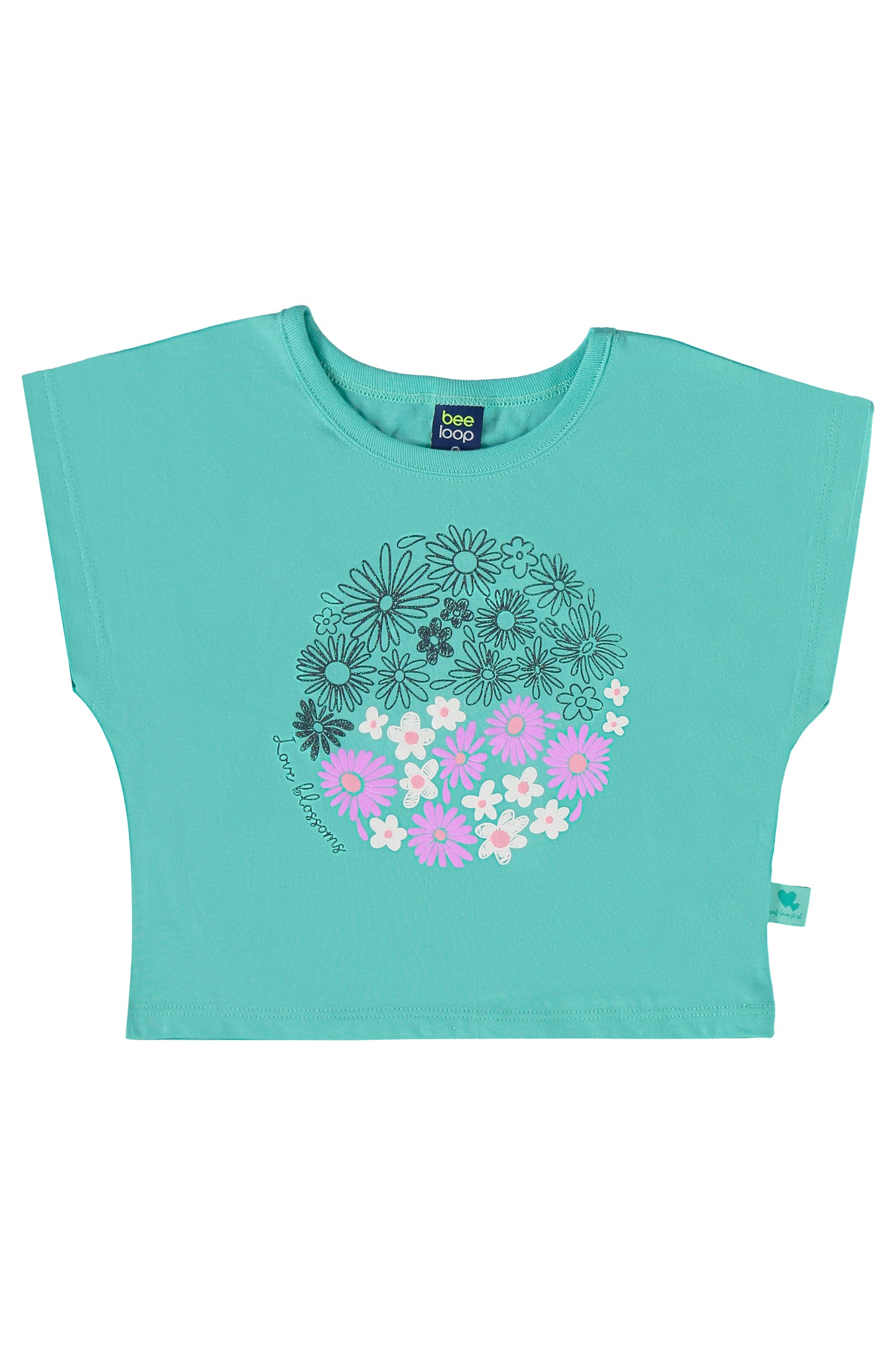 Conjunto blusa azul celeste short salmón Bee loop 18034 - 155218