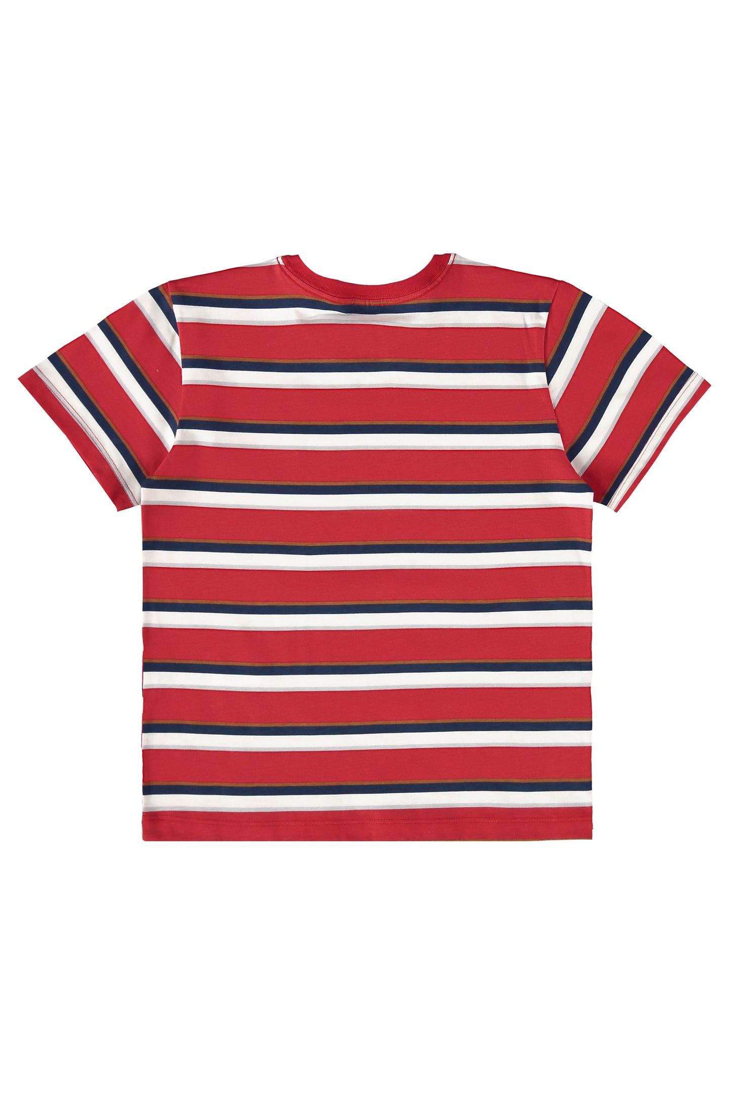 Set Conjunto camiseta roja rayada short café Bee loop 18035 - LIS625
