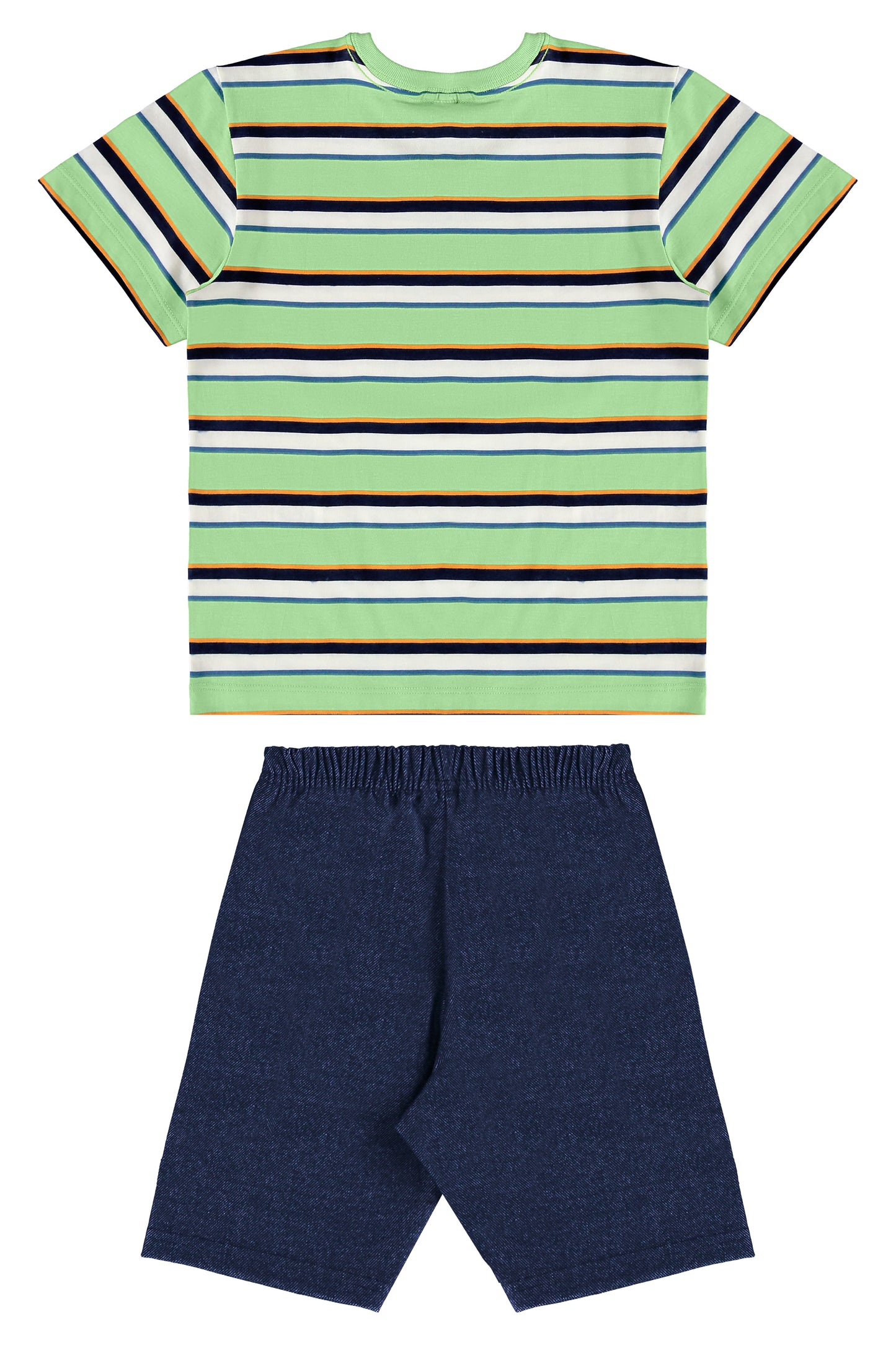 Conjunto camiseta verde rayada short azul Bee loop 18035 - LIS627
