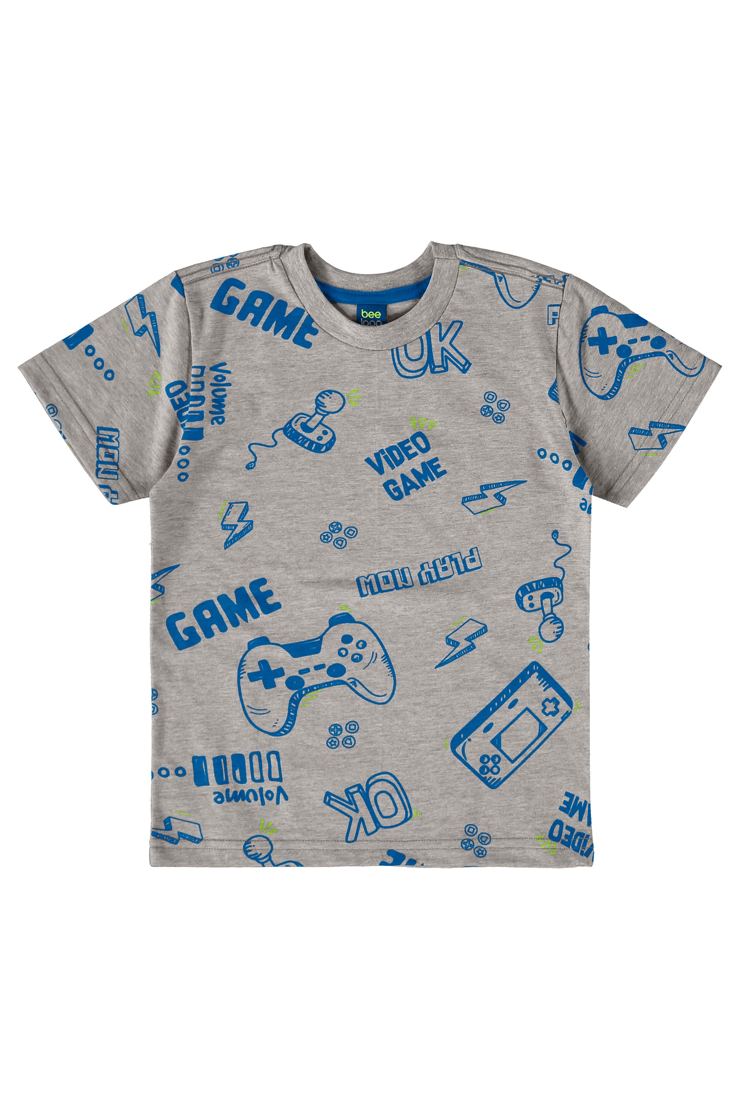 Set Conjunto niño camiseta gris short azul Bee loop 18040 - AB2161