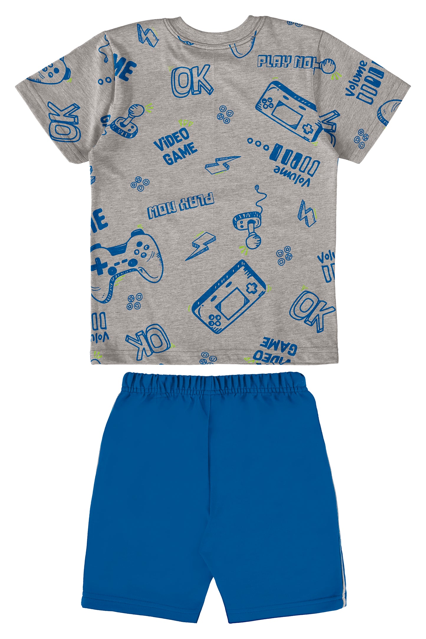 Set Conjunto niño camiseta gris short azul Bee loop 18040 - AB2161