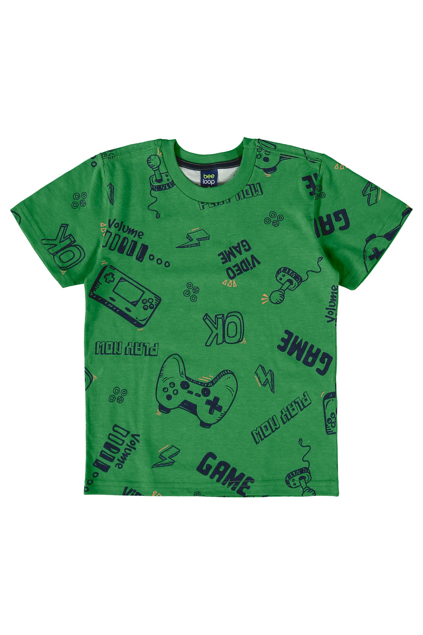 Conjunto camiseta verde short azul Bee loop 18040 - AB2162