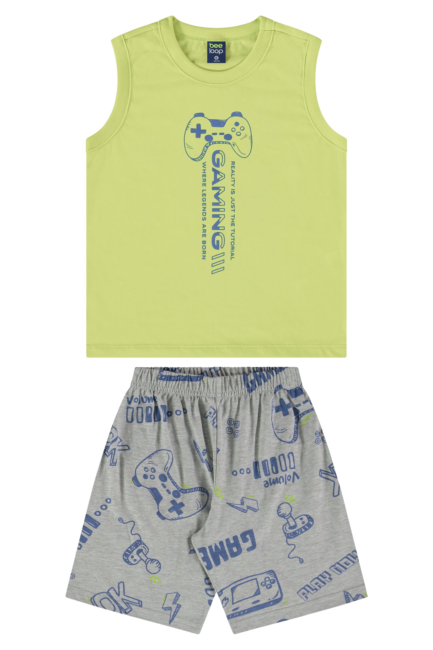 Set Conjunto camisa verde menta short gris Bee loop 18042 - 130535