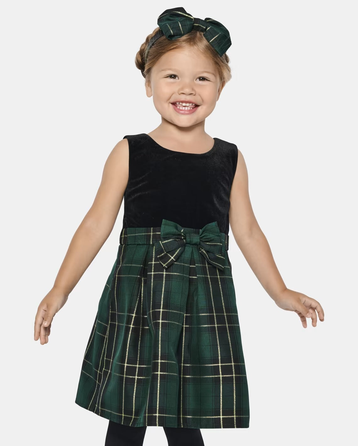Vestido verde cuadros Childrens Place 0/3m a 5 años 35341040