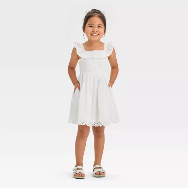 Vestido blanco Cat And Jack revuelos niña 20425456