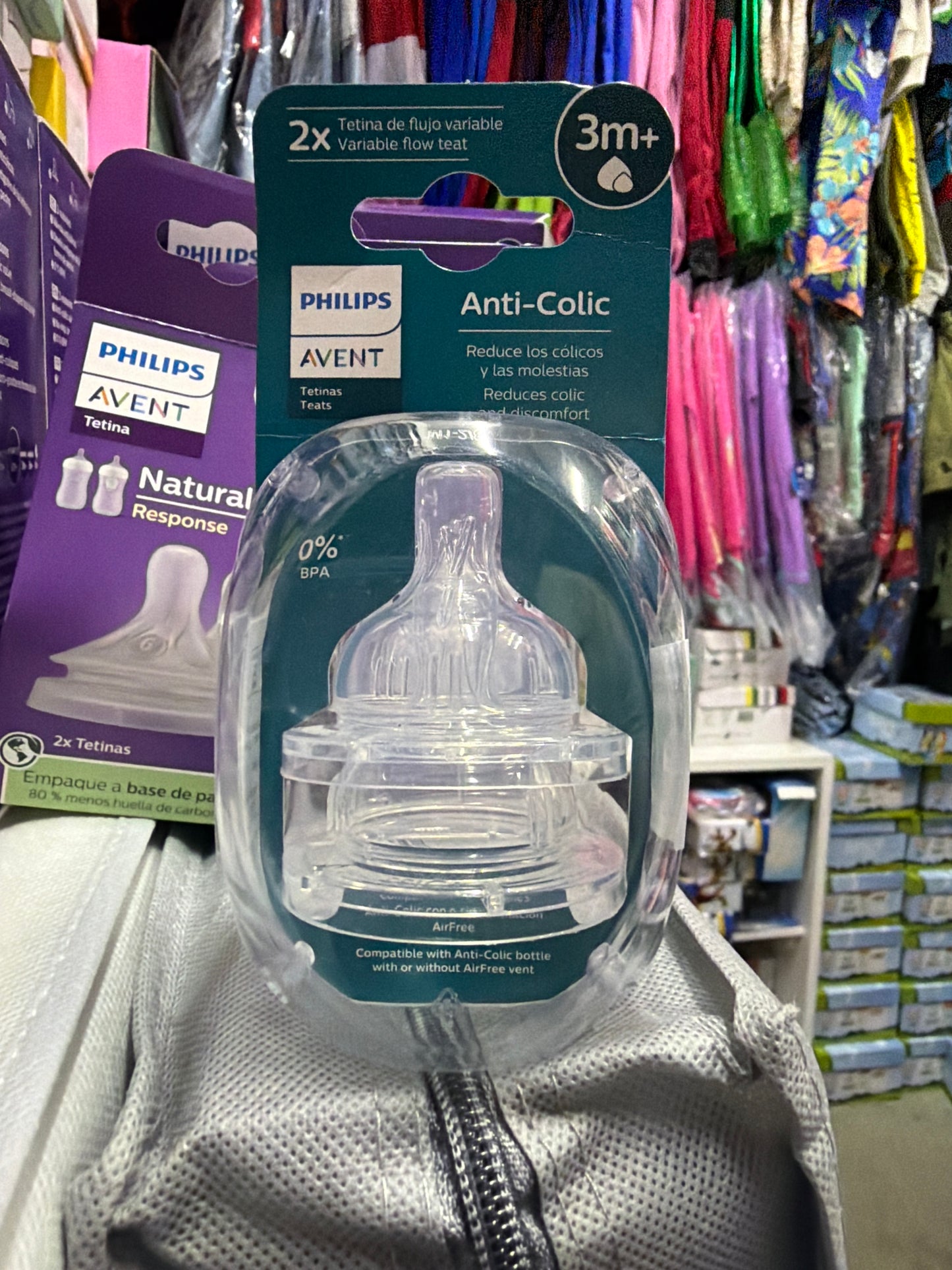 Mamadera Avent Anti-cólico Flujo 3 3+m Set 2