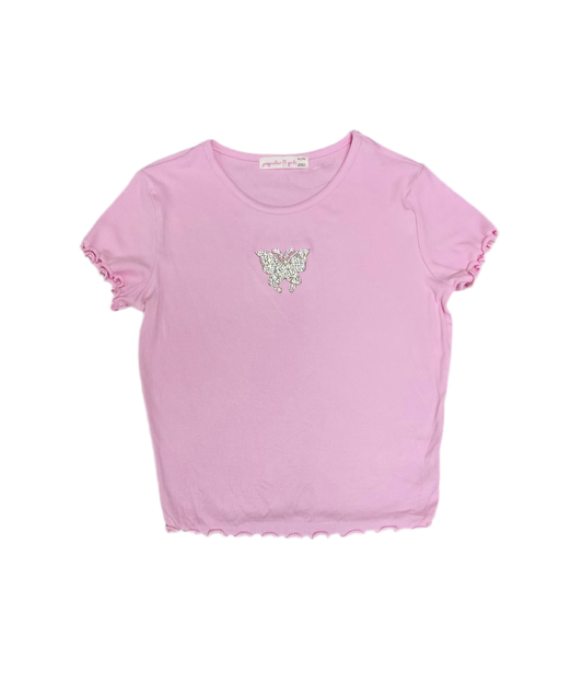 Camisa rosada niña mariposa