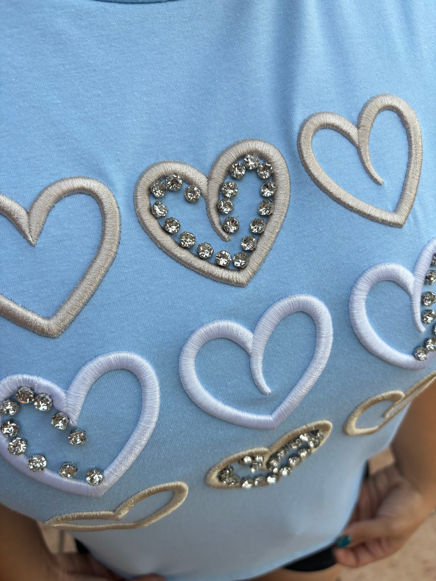 Camisa corazones bordados azul celeste Intrigue S-XL IN1-2213 425350