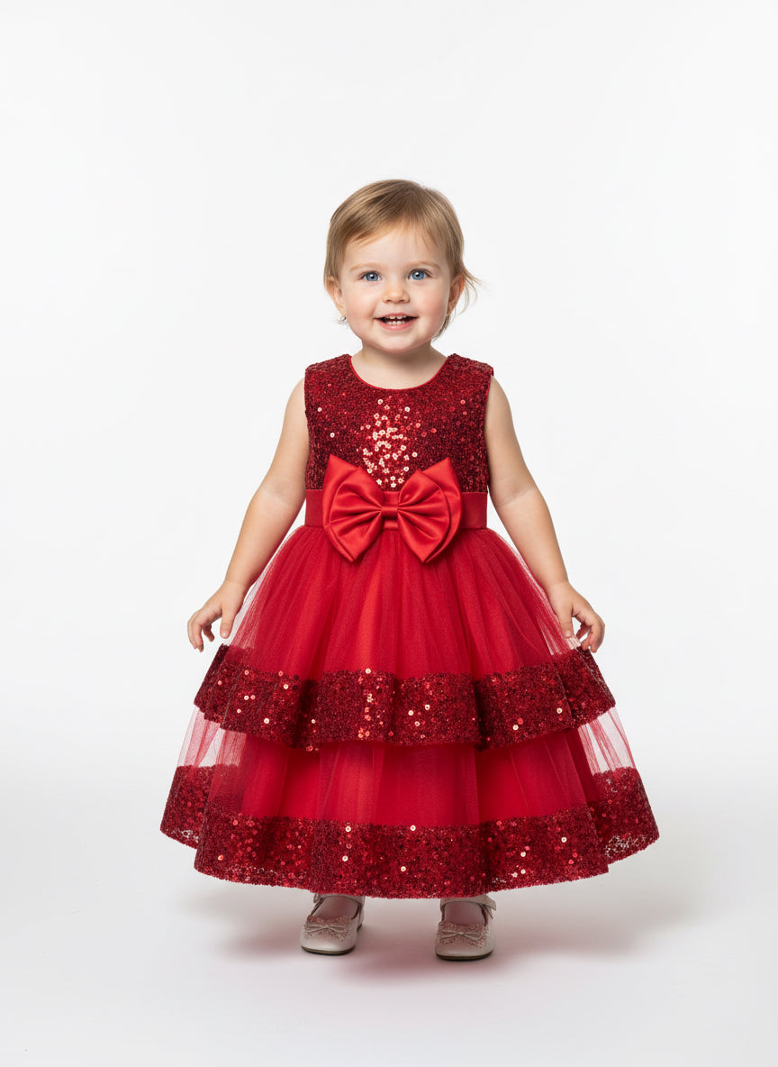 Vestido rojo bebe gala niña 426631314