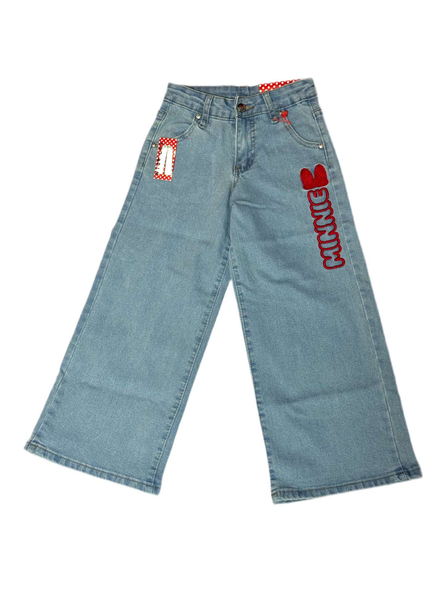 Pantalon jeans azul claro acampanado niña Minnie Disney MM-2515