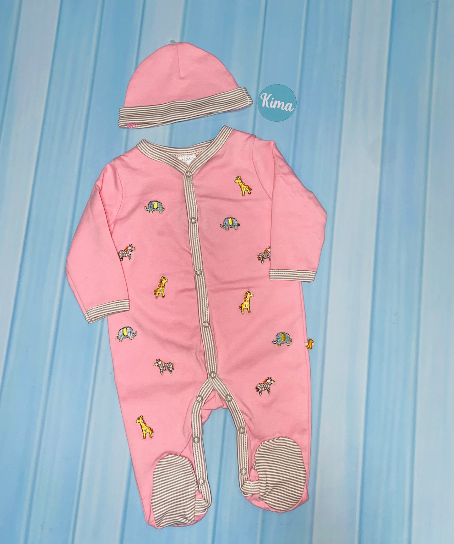 Set 2 piezas rosado animalitos niña Kobytin