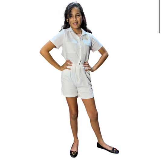 Set 2 piezas blanco niña short camisa Chic mi CGS1208-18