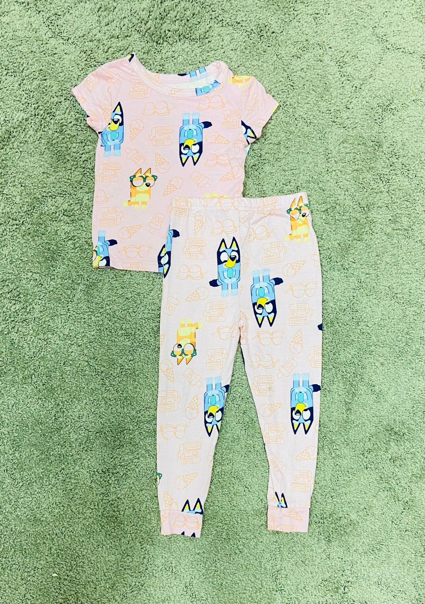 Set 2 piezas pijama rosada bluey niña