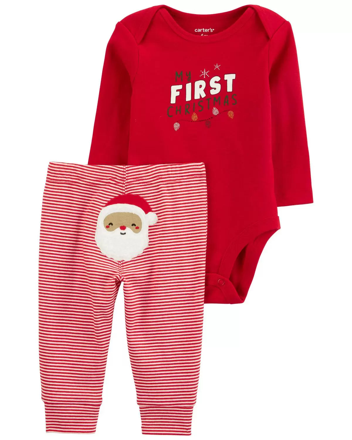 Set 2 piezas Carters bebe niño rojo mi primera navidad 08521712