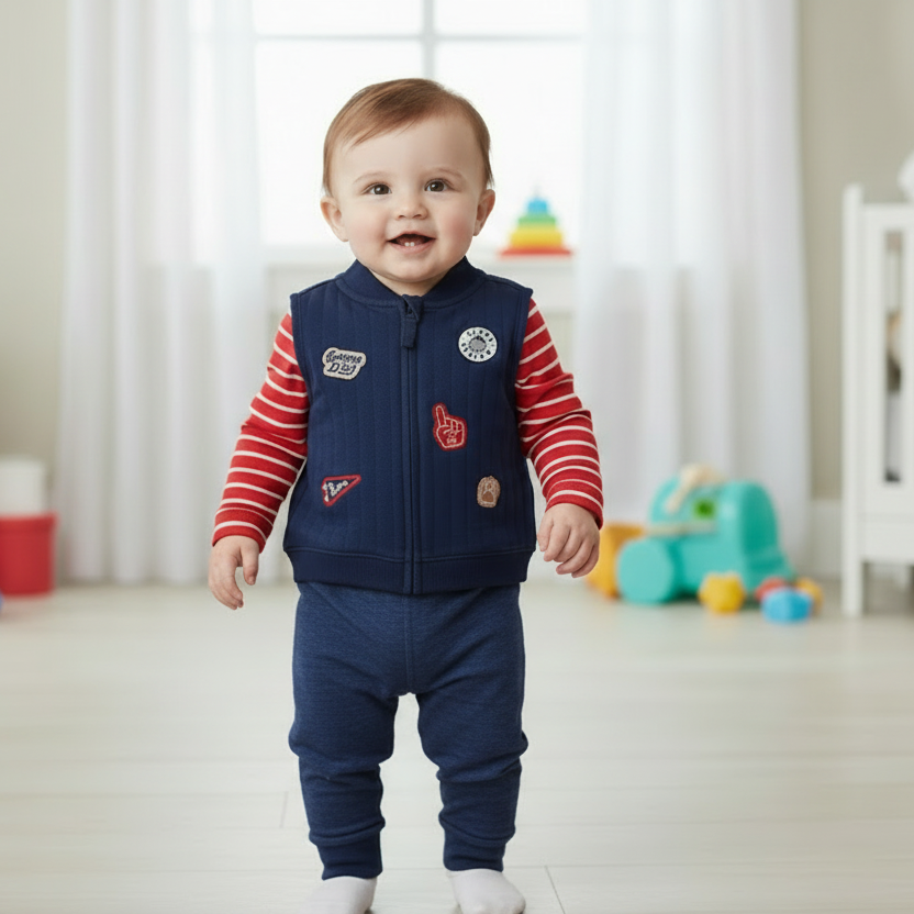 Set 3 piezas sueter pantalon mameluco bebe niño Carters 1T542110